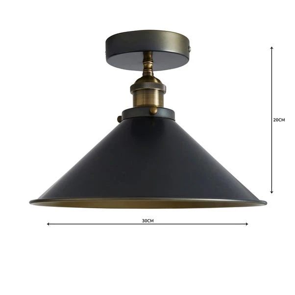 Dunelm Logan 1 Light Pendant Grey Industrial Semi-Flush Ceiling Fitting 5 Dunelm Logan 1 Light Pendant Grey Industrial Semi-Flush Ceiling Fitting - Image 5
