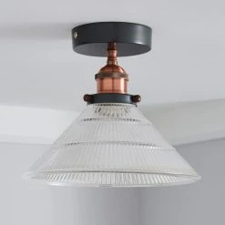 Dunelm Logan 1 Light Pendant Glass Industrial Semi-Flush Ceiling Fitting 7 Dunelm Logan 1 Light Pendant Glass Industrial Semi-Flush Ceiling Fitting -Lava Lamp Shop 1000158469 alt01