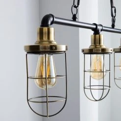 Dunelm Milas Pipe Industrial 3 Light Bar Black Diner Ceiling Fitting -Lava Lamp Shop 1000158472 alt02