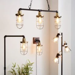 Dunelm Milas Pipe Industrial 3 Light Bar Black Diner Ceiling Fitting -Lava Lamp Shop 1000158472 alt08