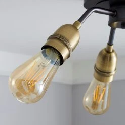 Dunelm Marsden 3 Light Antique Brass Industrial Semi-Flush Ceiling Fitting 8 Dunelm Marsden 3 Light Antique Brass Industrial Semi-Flush Ceiling Fitting -Lava Lamp Shop 1000158476 alt02