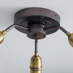Dunelm Marsden 3 Light Antique Brass Industrial Semi-Flush Ceiling Fitting 9 Dunelm Marsden 3 Light Antique Brass Industrial Semi-Flush Ceiling Fitting -Lava Lamp Shop 1000158476 alt03