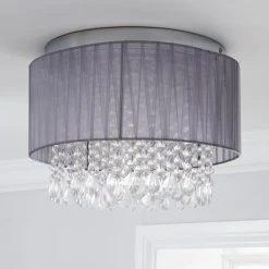 Alternative view of Dunelm Riah 4 Light Jewels Shade Grey Flush Ceiling Fitting