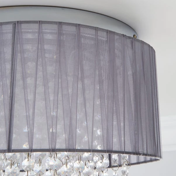 Dunelm Riah 4 Light Jewels Shade Grey Flush Ceiling Fitting 3 Dunelm Riah 4 Light Jewels Shade Grey Flush Ceiling Fitting - Image 3