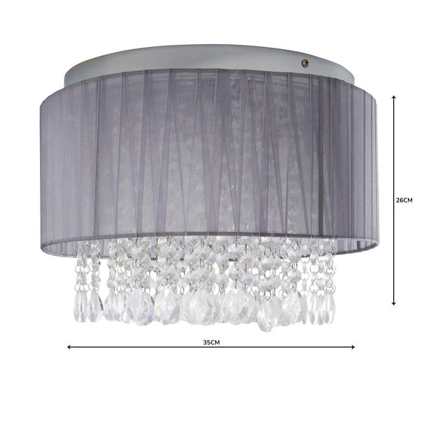 Dunelm Riah 4 Light Jewels Shade Grey Flush Ceiling Fitting 5 Dunelm Riah 4 Light Jewels Shade Grey Flush Ceiling Fitting - Image 5