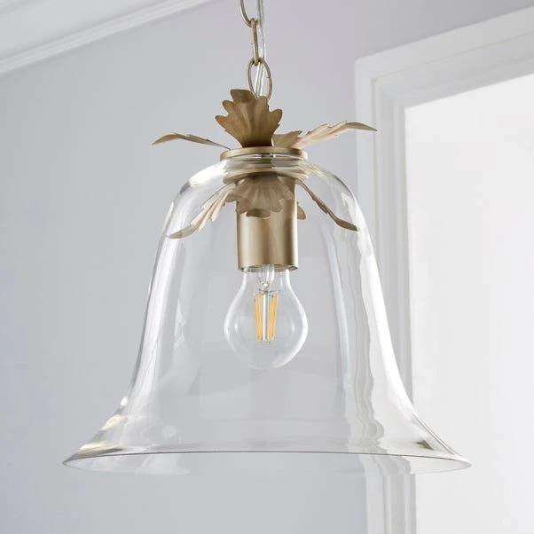 Dunelm Mase Bell 1 Light Pendant Glass Ceiling Fitting 2 Dunelm Mase Bell 1 Light Pendant Glass Ceiling Fitting - Image 2