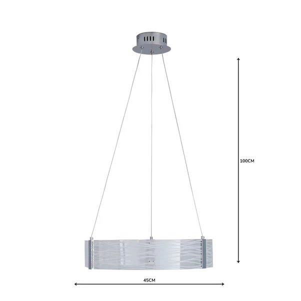Dunelm Clee Etched Integrated LED Hoop Ceiling Fitting 5 Dunelm Clee Etched Integrated LED Hoop Ceiling Fitting - Image 5