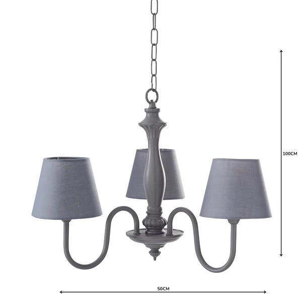 Dunelm Tofty 3 Light Grey Ceiling Fitting 5 Dunelm Tofty 3 Light Grey Ceiling Fitting - Image 5
