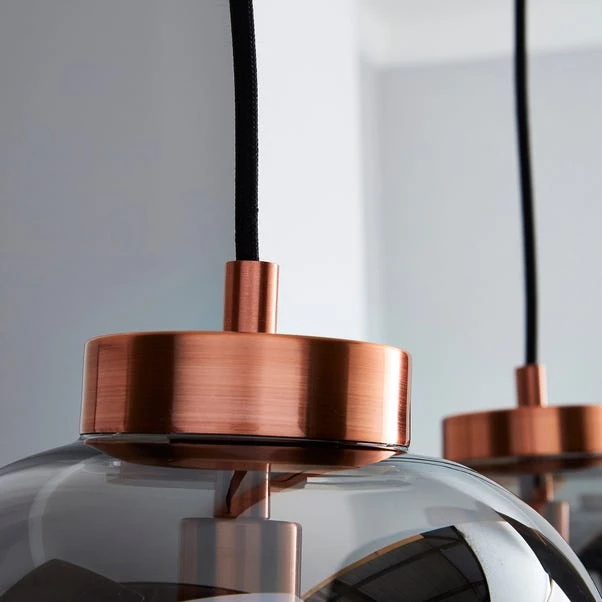 Dunelm Hunter 3 Light Glass Diner Bar Ceiling Fitting - Image 3