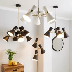 Dunelm Archie Black 5 Light Ceiling Fitting -Lava Lamp Shop 1000166686 alt05