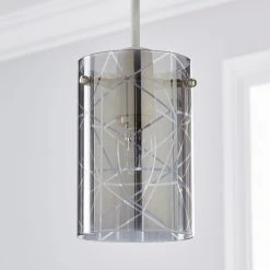 Alternative view of Dunelm Grayson Smoked Glass Easy Fit Pendant