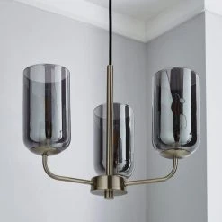 Alternative view of Dunelm Palazzo 3 Light Smoked Glass Chandelier