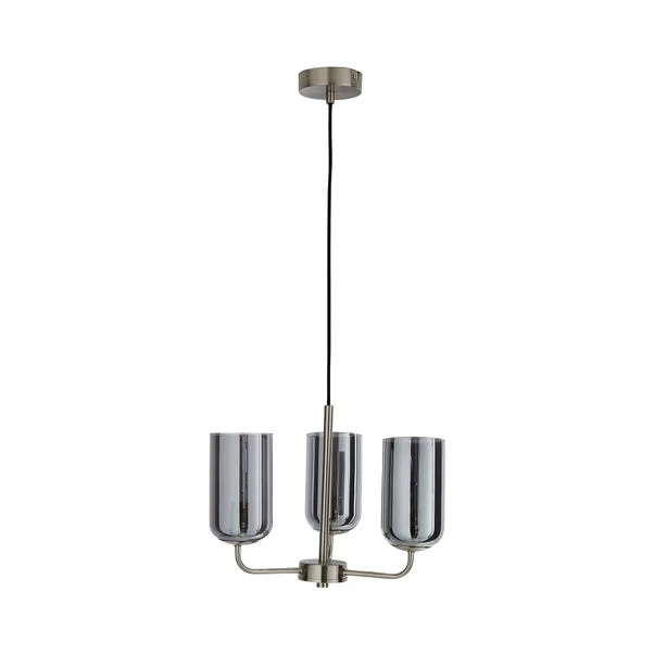 Dunelm Palazzo 3 Light Smoked Glass Chandelier 5 Dunelm Palazzo 3 Light Smoked Glass Chandelier - Image 5