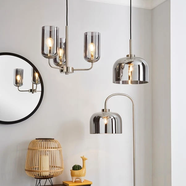 Dunelm Palazzo 3 Light Smoked Glass Chandelier 6 Dunelm Palazzo 3 Light Smoked Glass Chandelier - Image 6