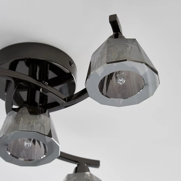 Dunelm Vanessa Smoked 4 Light Flush Ceiling Fitting 3 Dunelm Vanessa Smoked 4 Light Flush Ceiling Fitting - Image 3