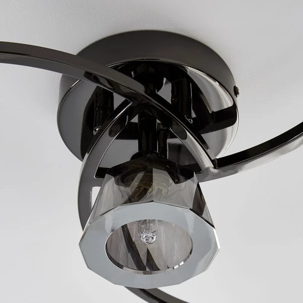 Dunelm Vanessa Smoked 4 Light Flush Ceiling Fitting 4 Dunelm Vanessa Smoked 4 Light Flush Ceiling Fitting - Image 4