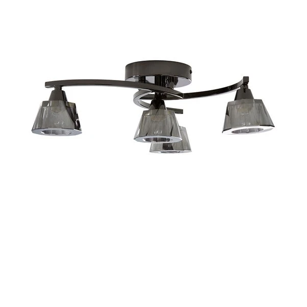Dunelm Vanessa Smoked 4 Light Flush Ceiling Fitting 5 Dunelm Vanessa Smoked 4 Light Flush Ceiling Fitting - Image 5