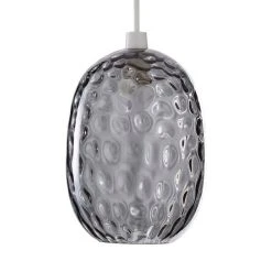 Dunelm Elodie Dimpled Glass Easy Fit Pendant Grey Lustre -Lava Lamp Shop 1000180647 alt05