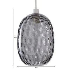 Dunelm Elodie Dimpled Glass Easy Fit Pendant Grey Lustre -Lava Lamp Shop 1000180647 alt07
