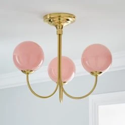 Alternative view of Dunelm Gigi Semi Flush Pink Ceiling Fitting