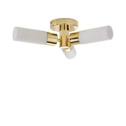 Dunelm Porto Bathroom 3 Light Ceiling Fitting Brass -Lava Lamp Shop 1000182553 alt05