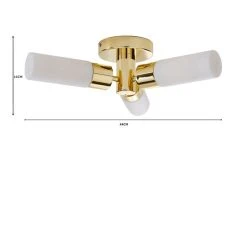 Dunelm Porto Bathroom 3 Light Ceiling Fitting Brass -Lava Lamp Shop 1000182553 alt07