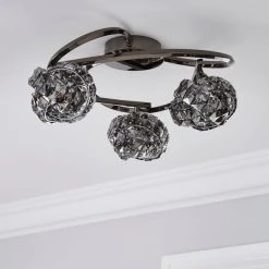 Alternative view of Dunelm Cecilie Ceiling Fitting Dark Chrome
