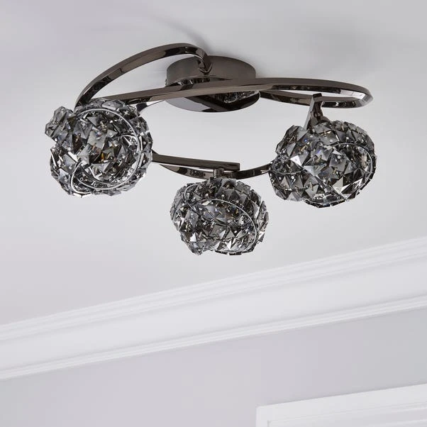 Dunelm Cecilie Ceiling Fitting Dark Chrome 2 Dunelm Cecilie Ceiling Fitting Dark Chrome - Image 2