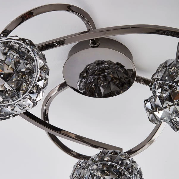 Dunelm Cecilie Ceiling Fitting Dark Chrome 4 Dunelm Cecilie Ceiling Fitting Dark Chrome - Image 4
