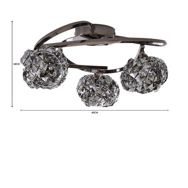 Dunelm Cecilie Ceiling Fitting Dark Chrome 6 Dunelm Cecilie Ceiling Fitting Dark Chrome - Image 6