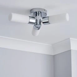 Dunelm Porto 3 Light Bathroom Flush Fitting Chrome -Lava Lamp Shop 1000182586 alt01