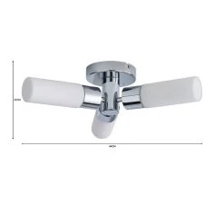 Dunelm Porto 3 Light Bathroom Flush Fitting Chrome -Lava Lamp Shop 1000182586 alt07