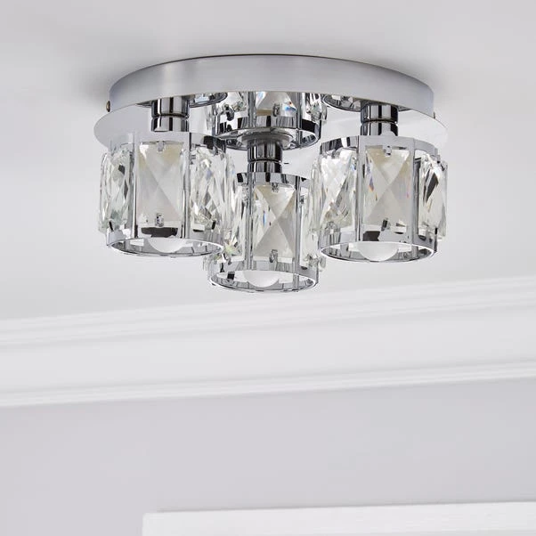 Dunelm Kylie Bathroom 3 Light Flush Fitting 2 Dunelm Kylie Bathroom 3 Light Flush Fitting - Image 2