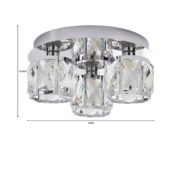 Dunelm Kylie Bathroom 3 Light Flush Fitting 6 Dunelm Kylie Bathroom 3 Light Flush Fitting - Image 6