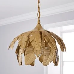 Alternative view of Dunelm Farrah Palm Leaf Ceiling Fitting Gold