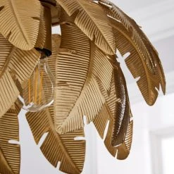Dunelm Farrah Palm Leaf Ceiling Fitting Gold -Lava Lamp Shop 1000182784 alt02