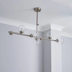 Alternative view of Dunelm Tarsia Glass Ceiling Fitting Satin Nickel