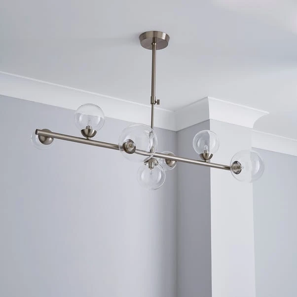 Dunelm Tarsia Glass Ceiling Fitting Satin Nickel 2 Dunelm Tarsia Glass Ceiling Fitting Satin Nickel - Image 2