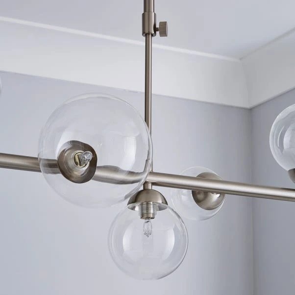Dunelm Tarsia Glass Ceiling Fitting Satin Nickel 3 Dunelm Tarsia Glass Ceiling Fitting Satin Nickel - Image 3