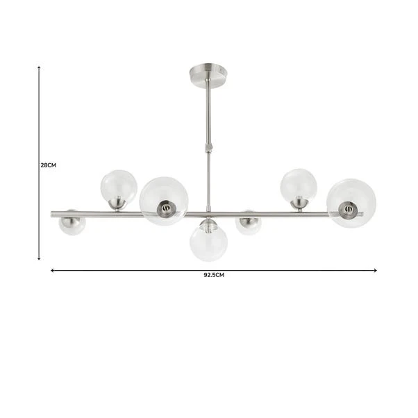 Dunelm Tarsia Glass Ceiling Fitting Satin Nickel 6 Dunelm Tarsia Glass Ceiling Fitting Satin Nickel - Image 6