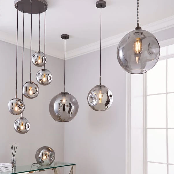 Dunelm Alexis Glass Easy-Fit Pendant 25cm 6 Dunelm Alexis Glass Easy-Fit Pendant 25cm - Image 6