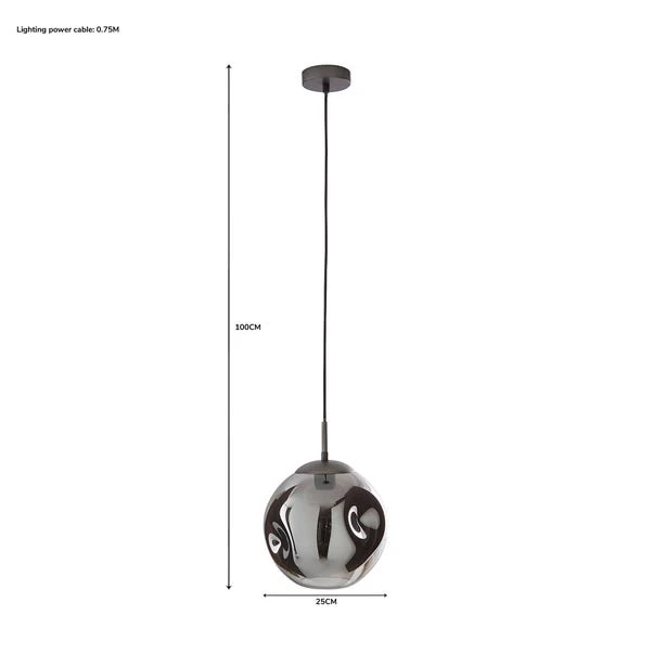 Dunelm Alexis Glass 1 Light Pendant Ceiling Fitting 6 Dunelm Alexis Glass 1 Light Pendant Ceiling Fitting - Image 6