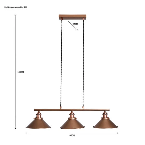 Dunelm Logan 3 Light Diner Ceiling Fitting 6 Dunelm Logan 3 Light Diner Ceiling Fitting - Image 6