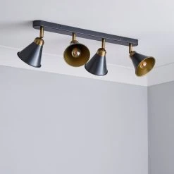 Alternative view of Dunelm Logan 4 Light Grey Spotlight Bar