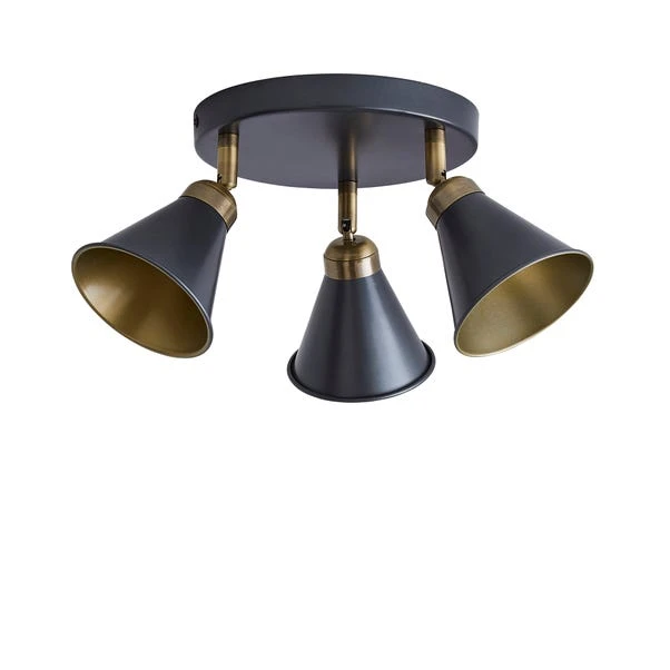 Dunelm Logan 3 Light Grey Spotlight Semi-Flush Fitting 5 Dunelm Logan 3 Light Grey Spotlight Semi-Flush Fitting - Image 5