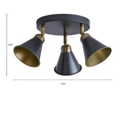 Dunelm Logan 3 Light Grey Spotlight Semi-Flush Fitting 11 Dunelm Logan 3 Light Grey Spotlight Semi-Flush Fitting -Lava Lamp Shop 1000183041 alt07