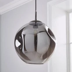 Alternative view of Dunelm Alexis DimpIed Glass 1 Light Pendant Ceiling Fitting