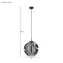 Dunelm Alexis DimpIed Glass 1 Light Pendant Ceiling Fitting -Lava Lamp Shop 1000183042 alt07