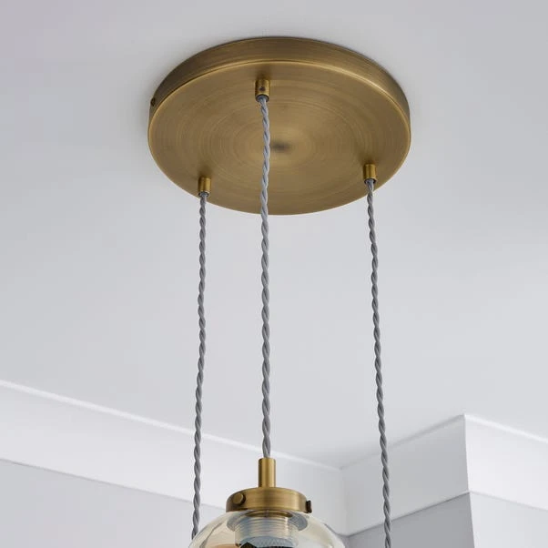 Dunelm Safi Mesh Detail 3 Cluster Ceiling Fitting Antique Brass 4 Dunelm Safi Mesh Detail 3 Cluster Ceiling Fitting Antique Brass - Image 4