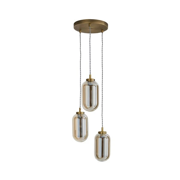Dunelm Safi Mesh Detail 3 Cluster Ceiling Fitting Antique Brass 5 Dunelm Safi Mesh Detail 3 Cluster Ceiling Fitting Antique Brass - Image 5